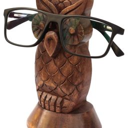 Desi Karigar Owl Spectacle Holder Wooden Eyeglass Stand Handmade Display Optical Glasses Accessories-image-5