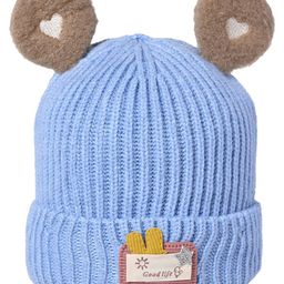 Kid-O-World Bunny Ear Detailed With Heart Embroidered Cap -  Blue-image-72