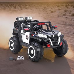 Desert Thunder 4X4 Battery Operated Ride On Jeep With Music and Lights - Black  & White-6