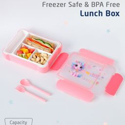 ZOE Portable Lunch Box with Spoon & Fork Unicorn Print - Pink-picture-22
