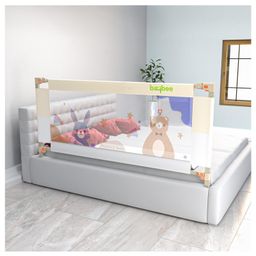 BAYBEE Baby Bed Rail Guard for Baby Toddlers Safety, Portable Kids Bed Rail Safeguard Fence with 28 Adjustable Height | Foldable Single Side Bed Protector for Newborn Baby (Grey/White, 200x80cm)-68