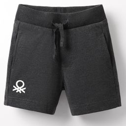 UCB Knit Knee Length Solid Shorts With Ribbed Waist - Black-image-44