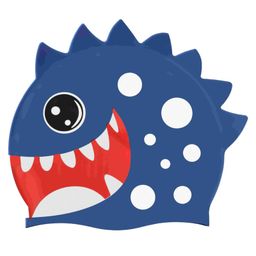 Little Surprise Box 3D Eye Polka Print Silicone Swimming Cap - Navy Blue-12