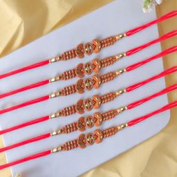 AccessHer Set Of 6 Artificial Beaded Thread Rakhi-2