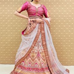 KUNDAN FAB Embroidered Semi-Stitched Lehenga With Unstitched Blouse & Dupatta image 5