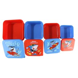 Smily Kiddos 4 in 1 Lunch Box Shark Themed Set Of 4 - Multicolor image 3
