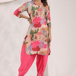 JISORA Women's Printed Russian Silk Co-ord-image-73
