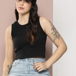 Harvard Women Solid Slim Fit Crop T-shirt-picture-44