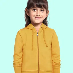 ADBUCKS Girls Mustard Hooded Sweatshirt-image-99
