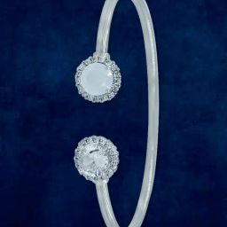 Taraash 92.5 Sterling Silver Round-Shape CZ Openable Bangle for Women-image-6