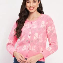 Duke Pink Self Pattern Cardigan-image-30