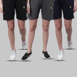Vimal Jonney Multicolor Cotton Sports Shorts - Pack of 3-image-86