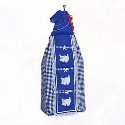 Kuber Industries Blue & White Checked Regular Multi Utility Organiser image 2