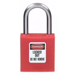 BRADY Lockout Padlock Keyed Different Nylon Compact Body Size Aluminum Std Red, 39N179-picture-39
