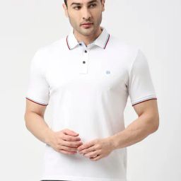 Dragon Hill White Slim Fit Polo T-Shirt-image-65