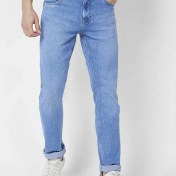 Spykar Light Blue Cotton Regular Fit Jeans-image-96