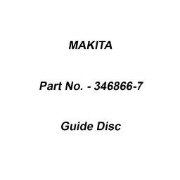 Makita Guide Disc, Part No 346866-7-40