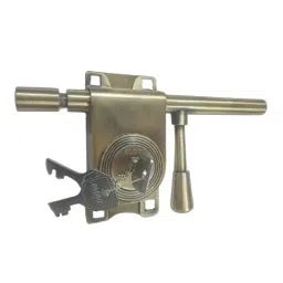ALONE LOCKS Gold Aldrop Latch Door Lock with 3 Keys and Heavy Duty Rod for Home Office-1