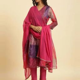 W Pink Plain Dupatta-picture-4