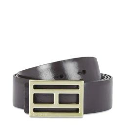 Tommy Hilfiger Greve Brown & Black Leather Reversible Belt for Men-image-56