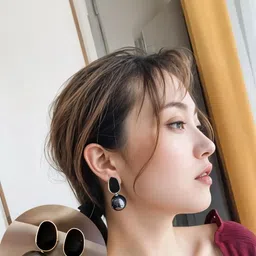 rappersshop Shiny Black Coloured Korean Drop Fashionable Earrings-picture-18