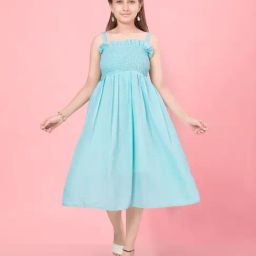 Aarika Kids Turquoise Printed Dress-image-100