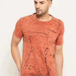 Club York Rust Regular Fit Printed Crew T-Shirt-image-35