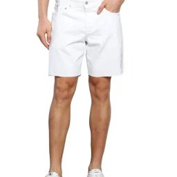 Calvin Klein Jeans White Cotton Regular Fit Denim Shorts-picture-33