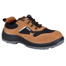 Zain Safety Sporty Steel Toe Safety Shoes PU Double Density Low Ankle Tan Buff Suede Camel Genuine Leather Size UK11, CONCORD-image-97