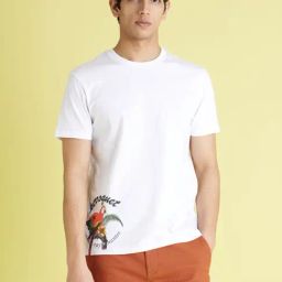 Celio* White Cotton Regular Fit Printed T-Shirt-image-36