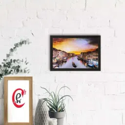 eCraftIndia Colorful River View Matt Textured UV Art Painting-image-51
