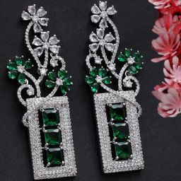 Karatcart Green Drop Earrings for Women-15