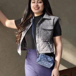SASSAFRAS Women Grey Crop Quilted Jacket-image-41