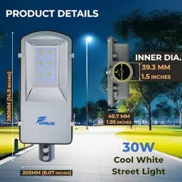FORUS 30 W Led Street Light IP66 Cool White (Pack of 2) image 4