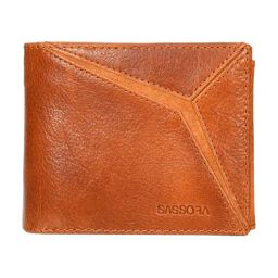 SASSORA Opal Tan Leather Small Bi-Fold Wallet for Men-picture-43
