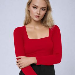 Dream Beauty Fashion Women Solid Square Neck Casual Top-image-98