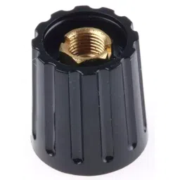 RS PRO 14.7 mm Black Potentiometer Knob for 3.2 mm Shaft Screw Fix, 4638520-15