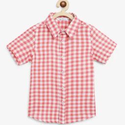 Campana Kids Red & White Checks Shirt-picture-7