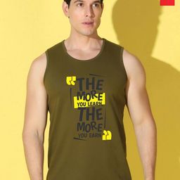 WOOSTRO Pack Of 2 Printed Combed Cotton Gym Vests VWS26(MORE OLIVE)(HARD RED)-image-77