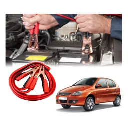 Auto Pearl 2.29 m (7.5 Ft) 500 A Heavy Duty Booster Anti Tangle Battery Jumper Cable for Tata Indica (Pack of 2)-18