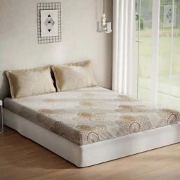DDecor Gracie Ethnic Grey Cotton 136 TC Double Bedsheet With 2 Pillow Covers-picture-6