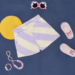 Pantaloons Junior Cream & Blue Cotton Printed Shorts-image-86