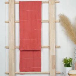 Doctor Towels Aloevera Double Cloth Stripes Red 350 GSM Viscose Bath Towel-31