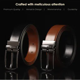 JND Men Textured Leather Reversible Belt image 5
