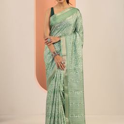 Libas Tribal Printed Zari Saree-image-66