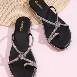 Retro Walk Women Western-Embellished One Toe Flats-picture-9