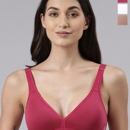 Dollar Missy Pack of 3 Women Cotton Wire-Free Basic Support Bra DES-1001-CRS-SK-WH-PO3-picture-29