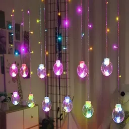 KAVYARA Blue & Pink Ball Shape String Lights image 3