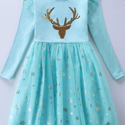 INCLUD Girls Embellished Embroidered Long Sleeves Fit & Flare Dress-image-49