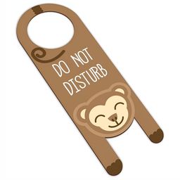 CVANU Brown & White Do Not Disturb Sign Boards Wooden Hanging Wall Decor-picture-6